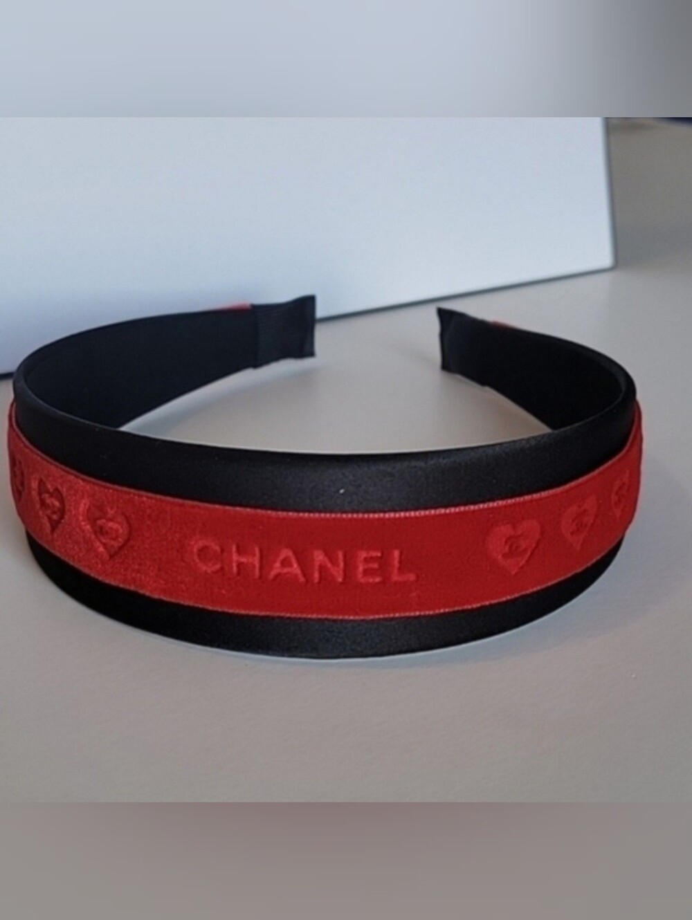 CHANEL Black and  Red  Ribbon